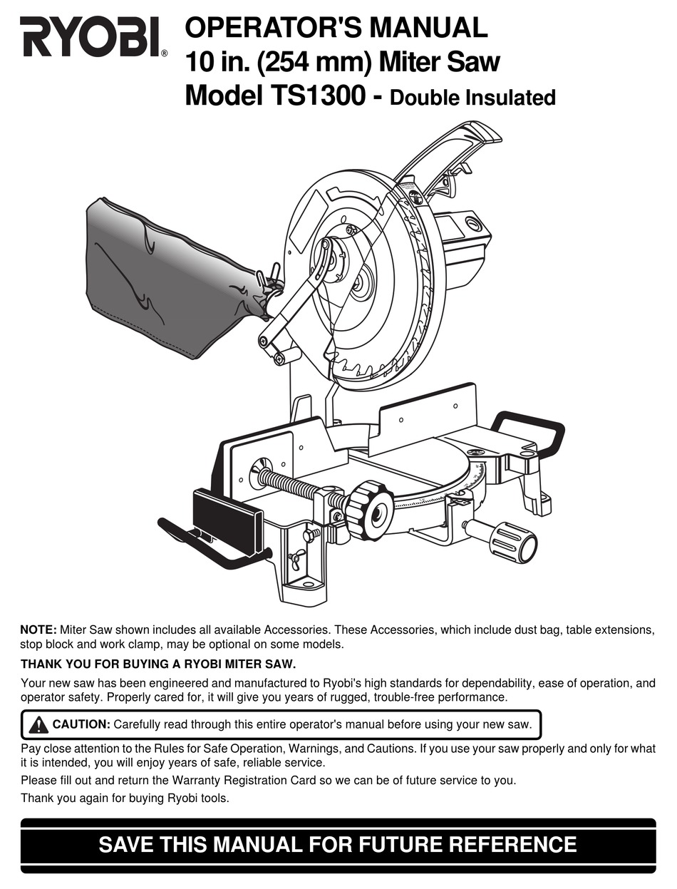 Ryobi ts1300 store