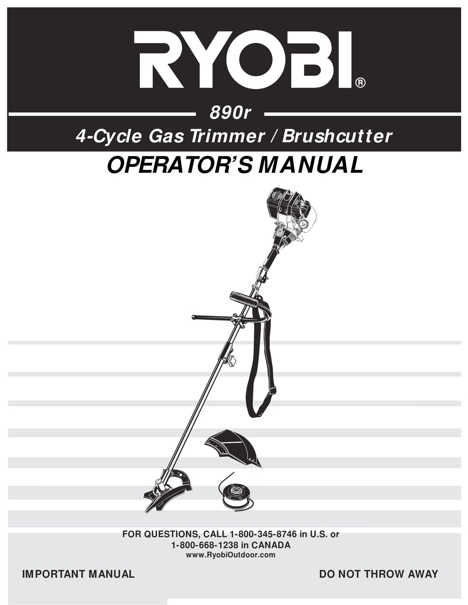 Ryobi 890r Operators Manual Pdf Download Manualslib