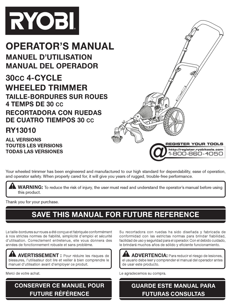 RYOBI RY13010 OPERATOR'S MANUAL Pdf Download | ManualsLib