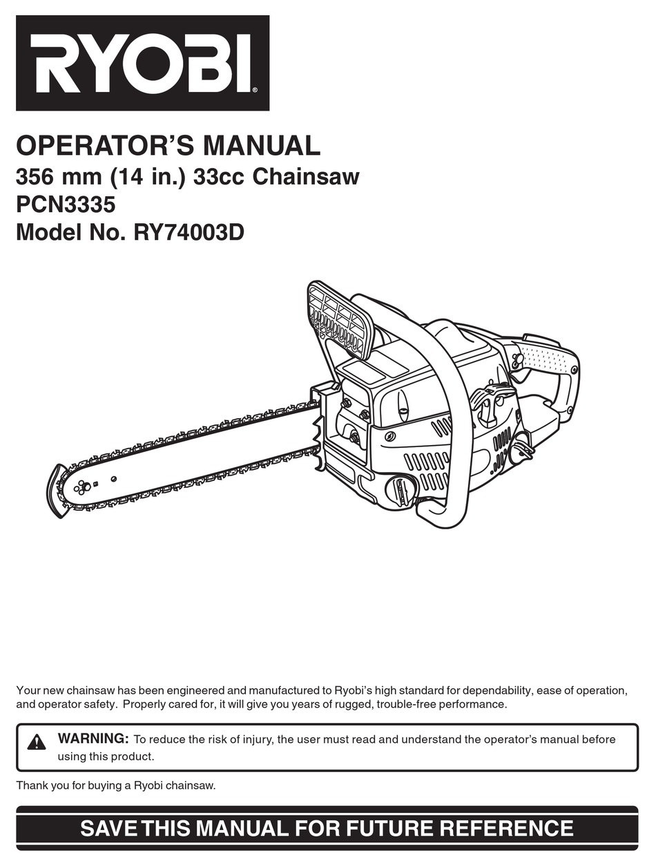 RYOBI RY74003D OPERATOR'S MANUAL Pdf Download | ManualsLib