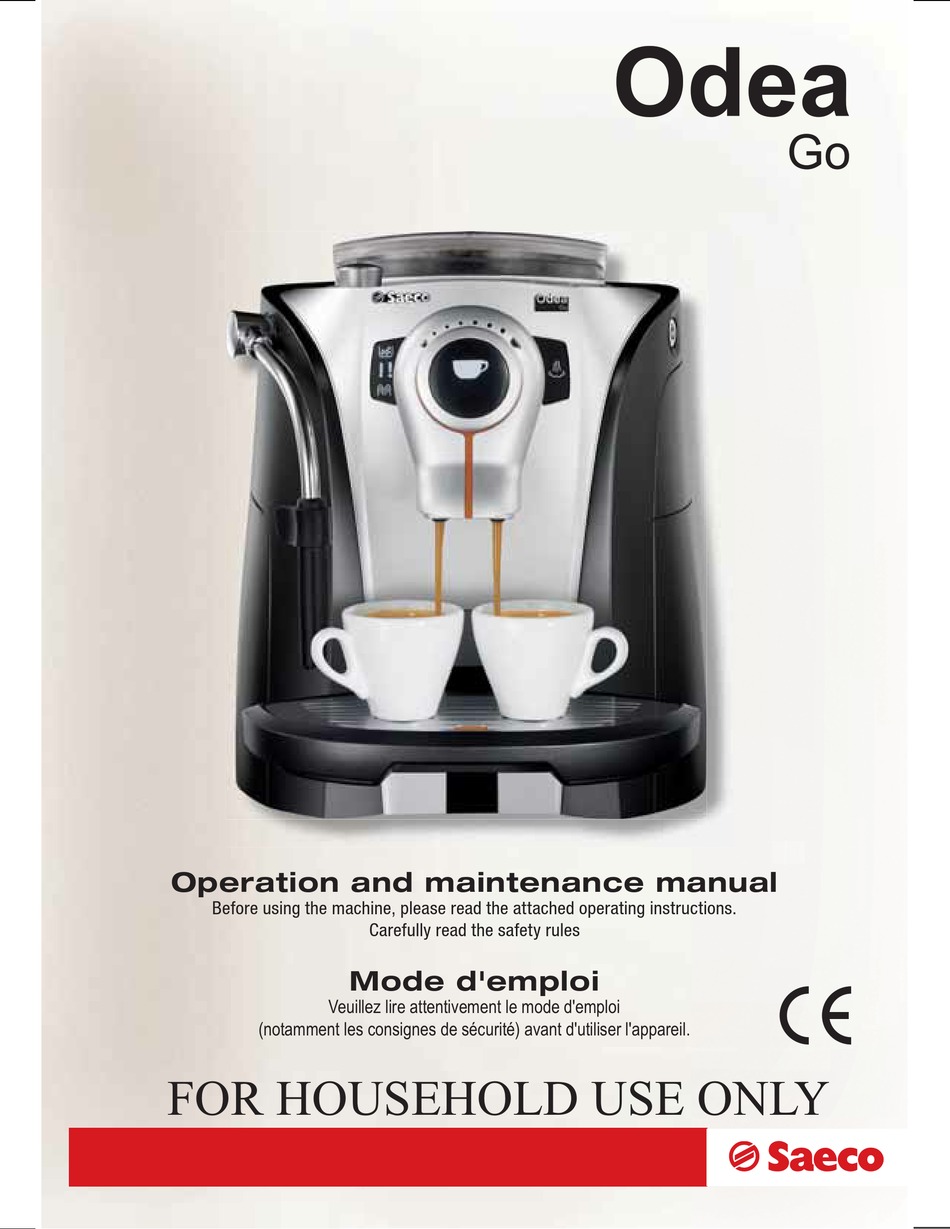 SAECO ODEA 15000721 OPERATION AND MAINTENANCE MANUAL Pdf Download