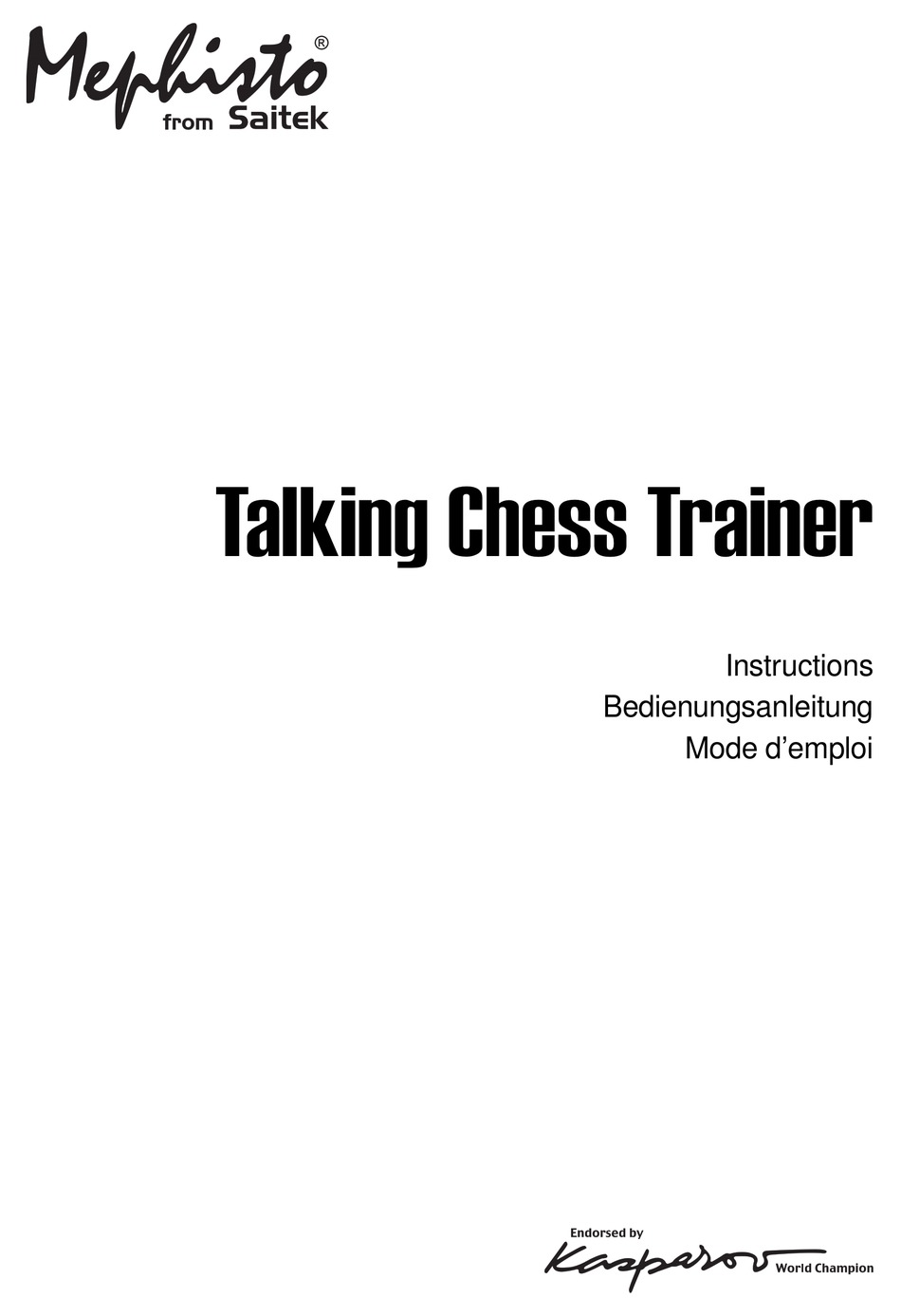 Mephisto Talking Chess Trainer by Saitek Level 3 Complete