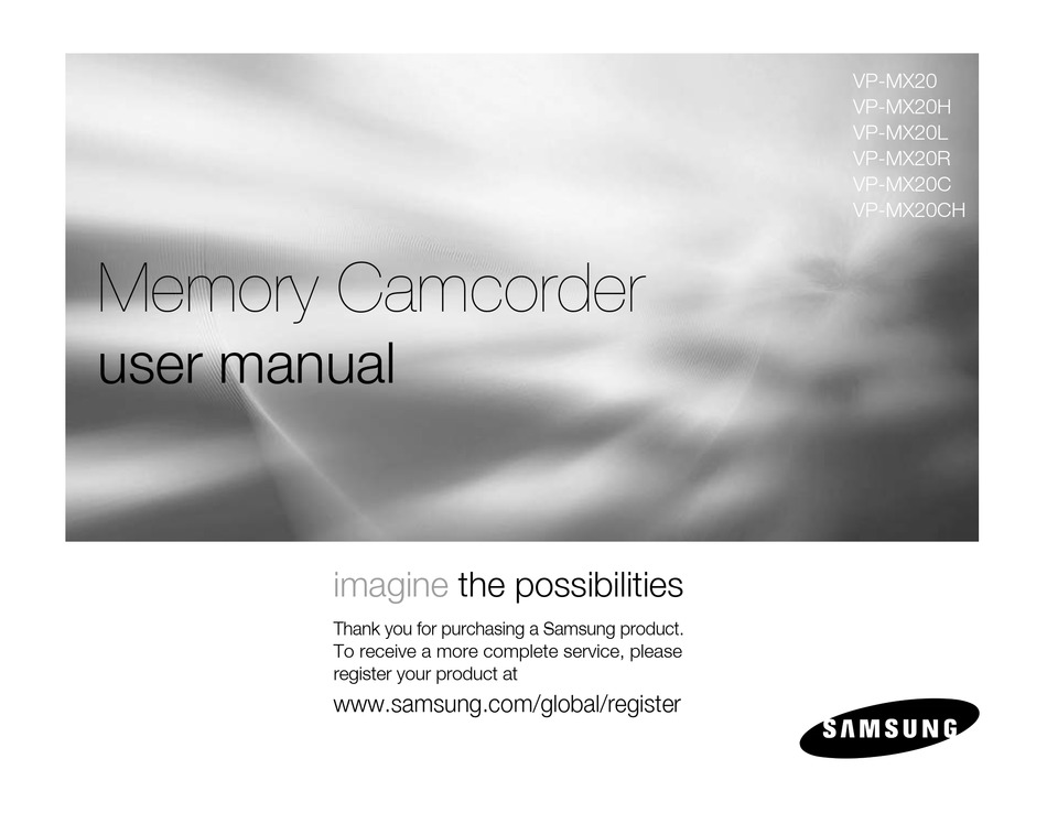 SAMSUNG VP-MX20C USER MANUAL Pdf Download | ManualsLib