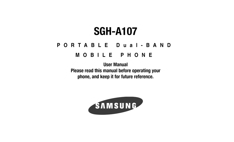 Samsung Sgh Sgh A107 User Manual Pdf Download Manualslib