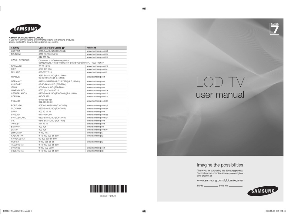 SAMSUNG BN68-01702A-00 USER MANUAL Pdf Download | ManualsLib