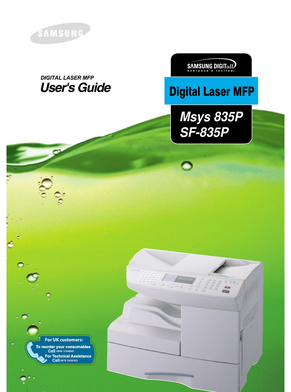 Samsung msys 835p user manual pdf download manualslib