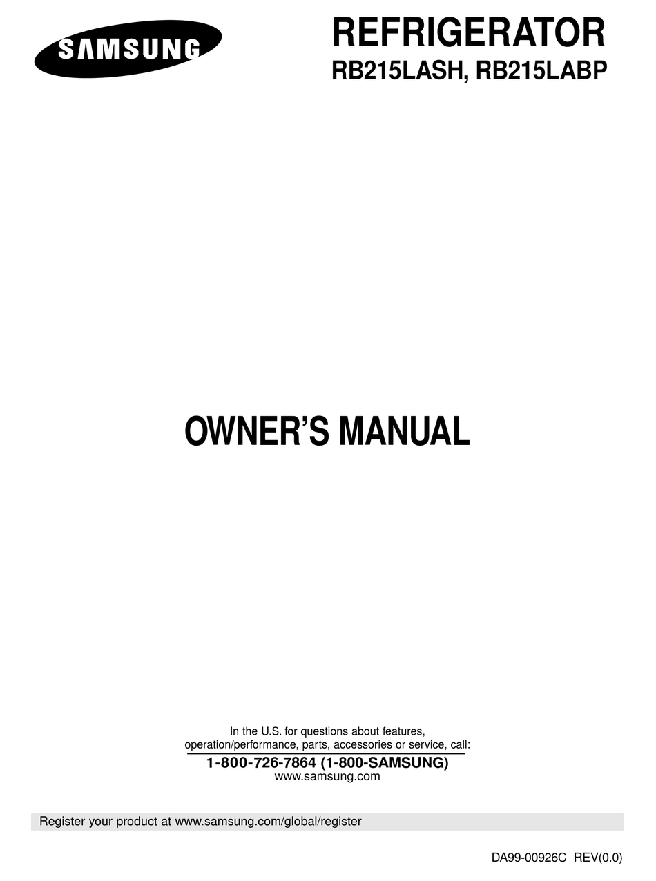 SAMSUNG RB215LABP OWNER'S MANUAL Pdf Download | ManualsLib