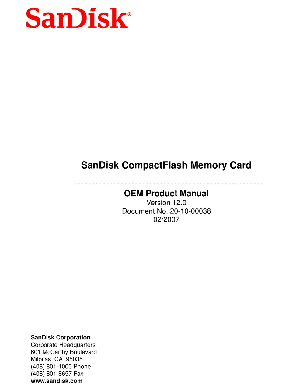 SDCFB-64-144 SanDisk 64 MB CompactFlash Card