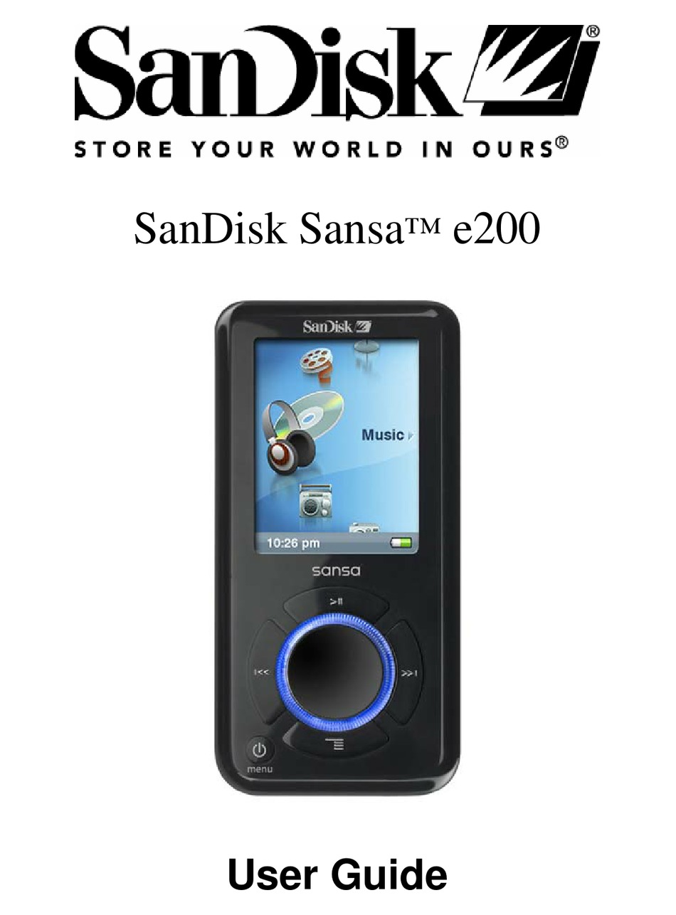 SANDISK SANSA E200 USER MANUAL Pdf Download | ManualsLib