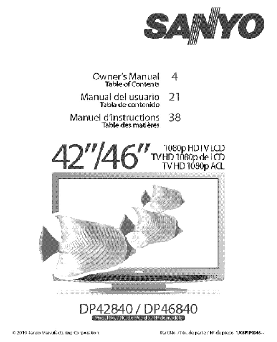 SANYO DP42840 OWNER'S MANUAL Pdf Download | ManualsLib