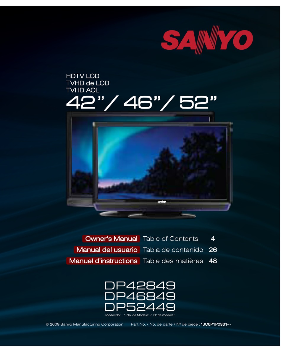 SANYO DP42849 OWNER'S MANUAL Pdf Download | ManualsLib