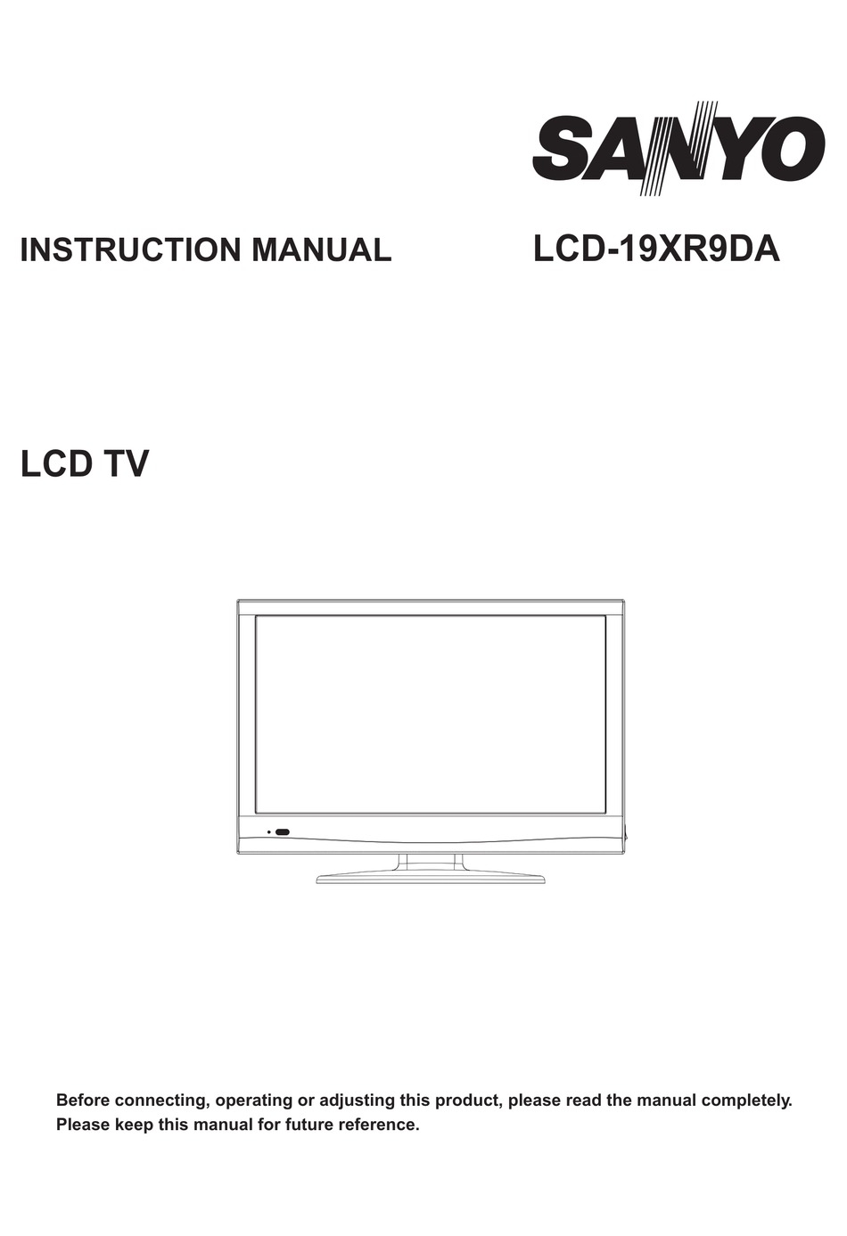 SANYO LCD-19XR9DA INSTRUCTION MANUAL Pdf Download | ManualsLib