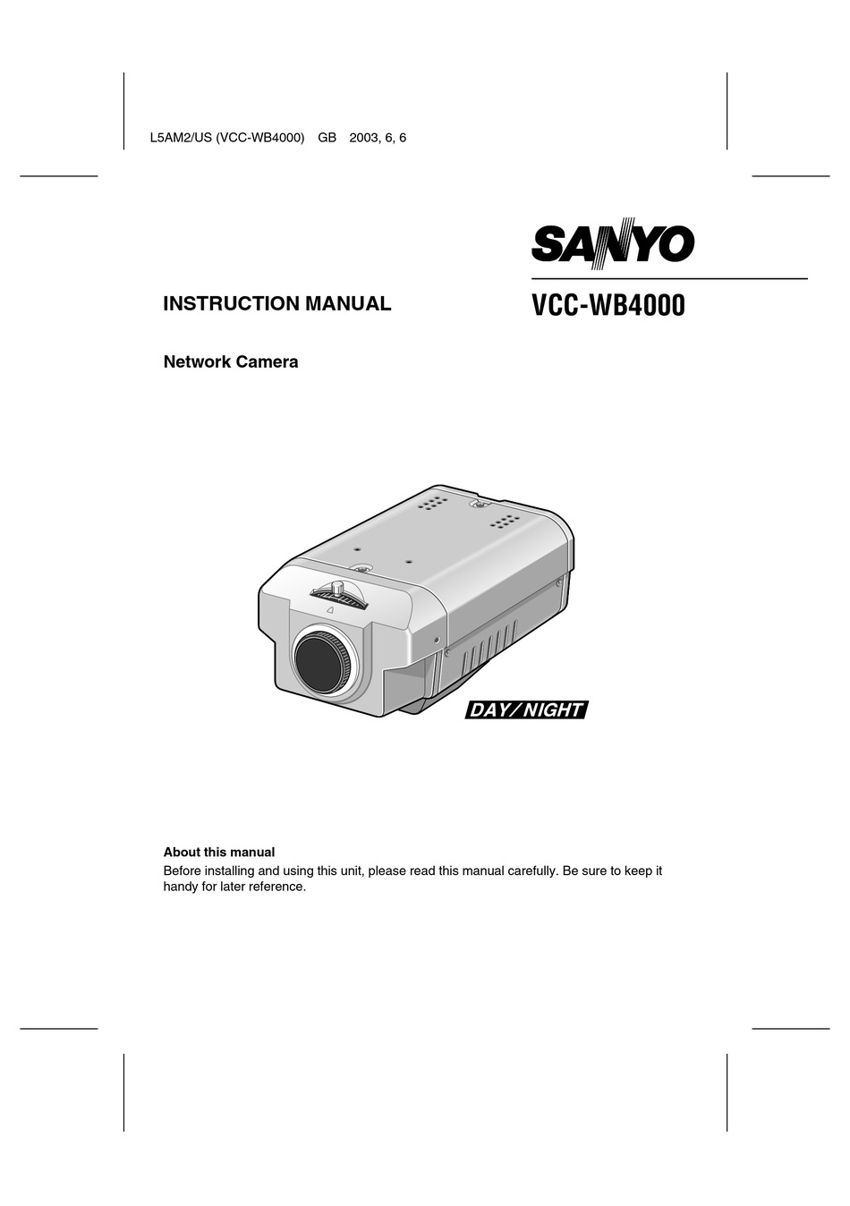 SANYO VCC-WB4000 INSTRUCTION MANUAL Pdf Download | ManualsLib