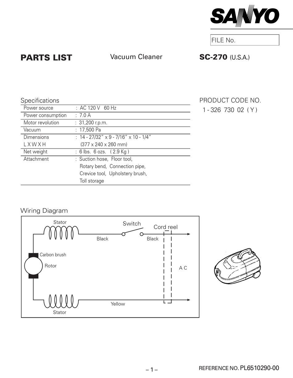 SANYO SC270 PARTS LIST Pdf Download ManualsLib
