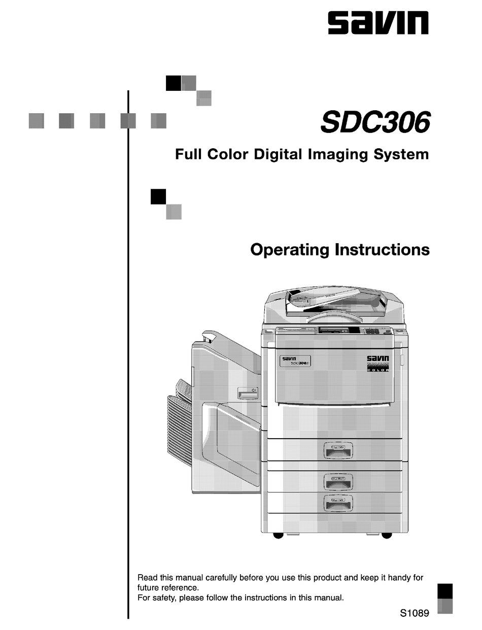 SAVIN SDC306 OPERATING INSTRUCTIONS MANUAL Pdf Download ManualsLib