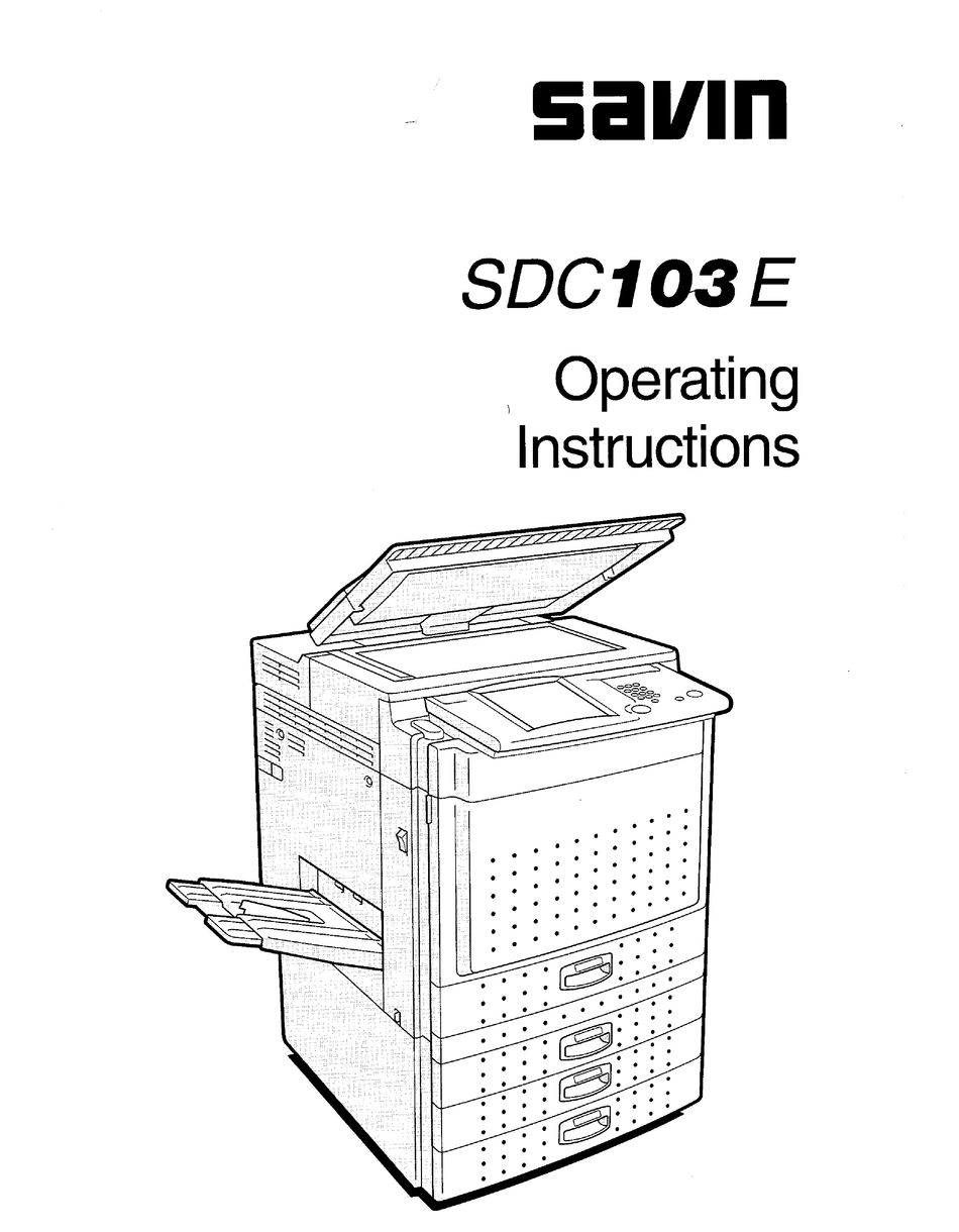 SAVIN SDC103E OPERATING INSTRUCTIONS MANUAL Pdf Download ManualsLib