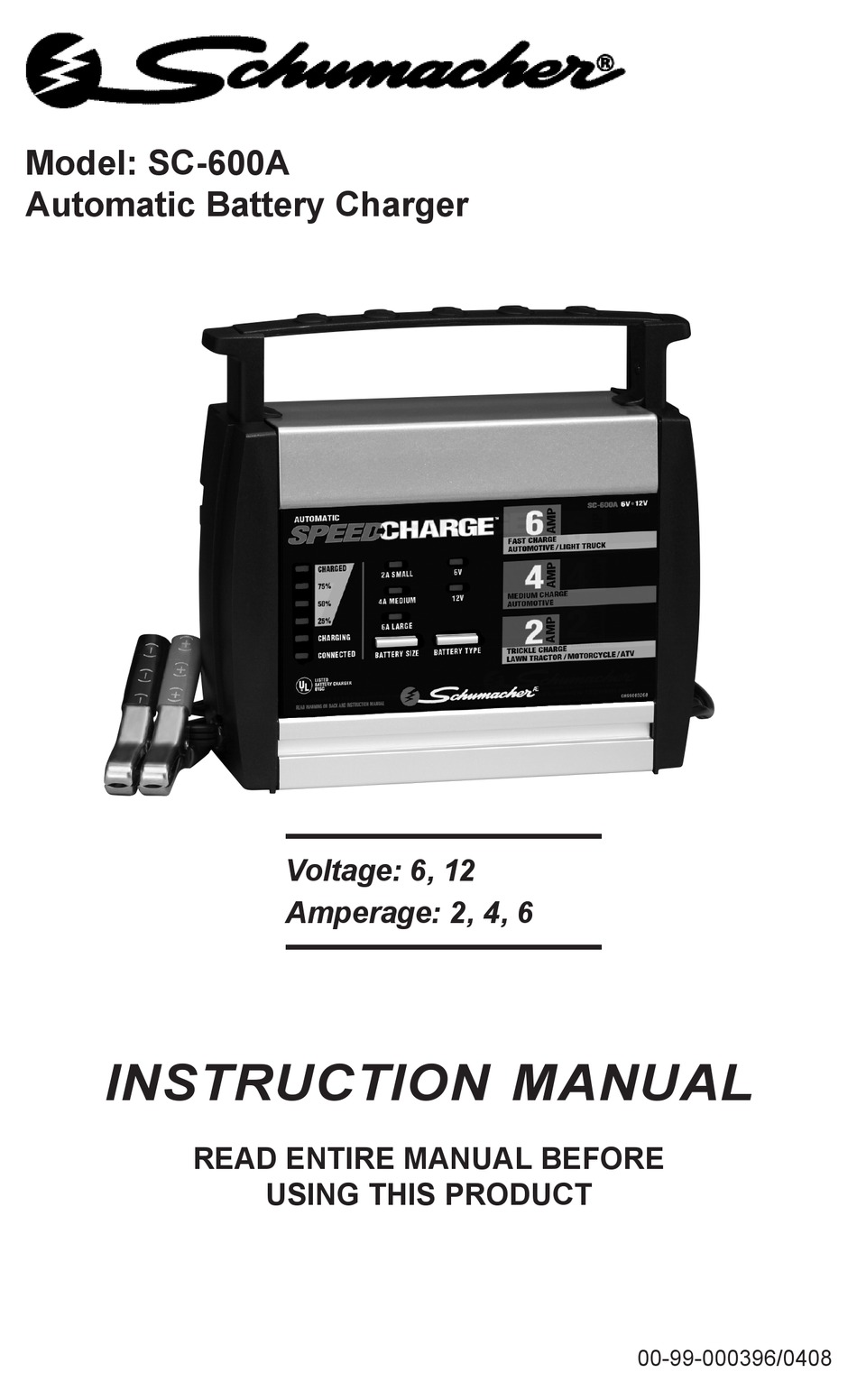 Schumacher Sc 600a Instruction Manual Pdf Download Manualslib