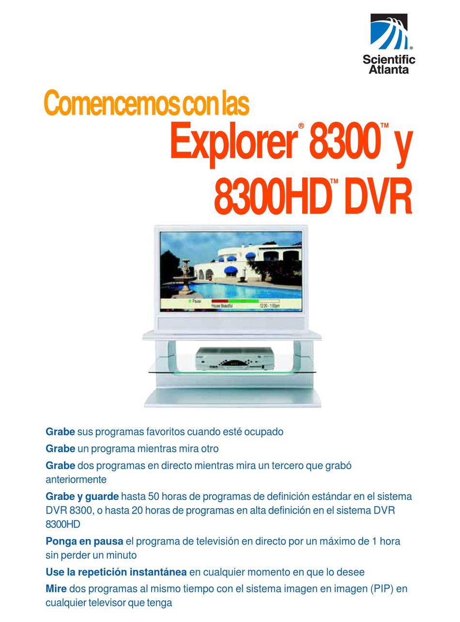 SCIENTIFIC ATLANTA EXPLORER 8300 MANUAL DEL USUARIO Pdf Download