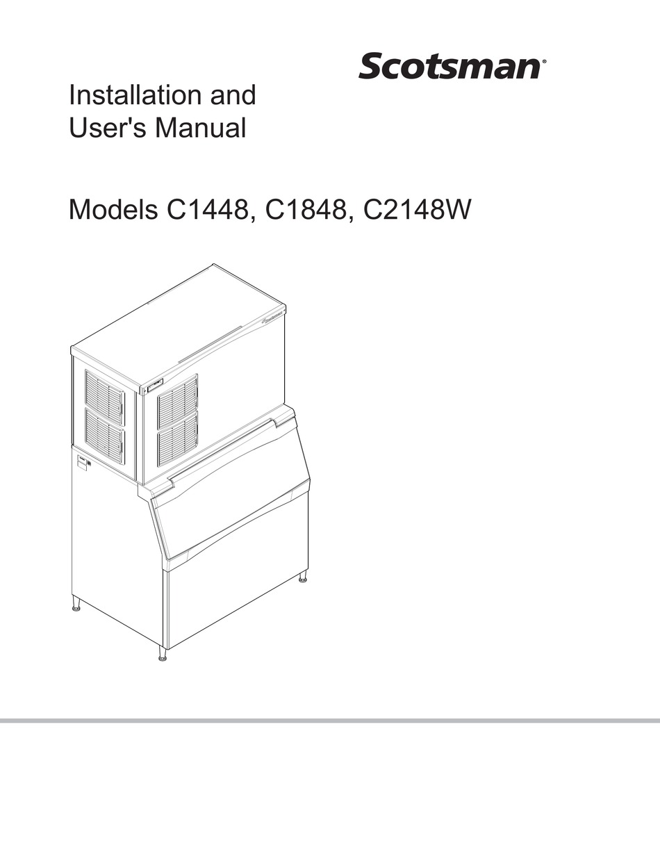 SCOTSMAN AIR AND WATER COOLED C1448 INSTALLATION AND USER MANUAL Pdf