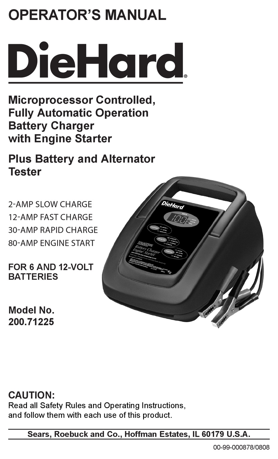 Diehard 200 71225 Operator S Manual Pdf Download Manualslib