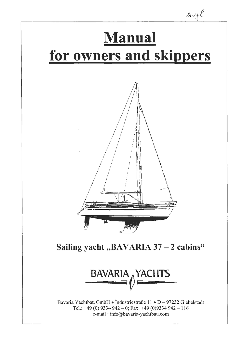 bavaria yacht owners manual