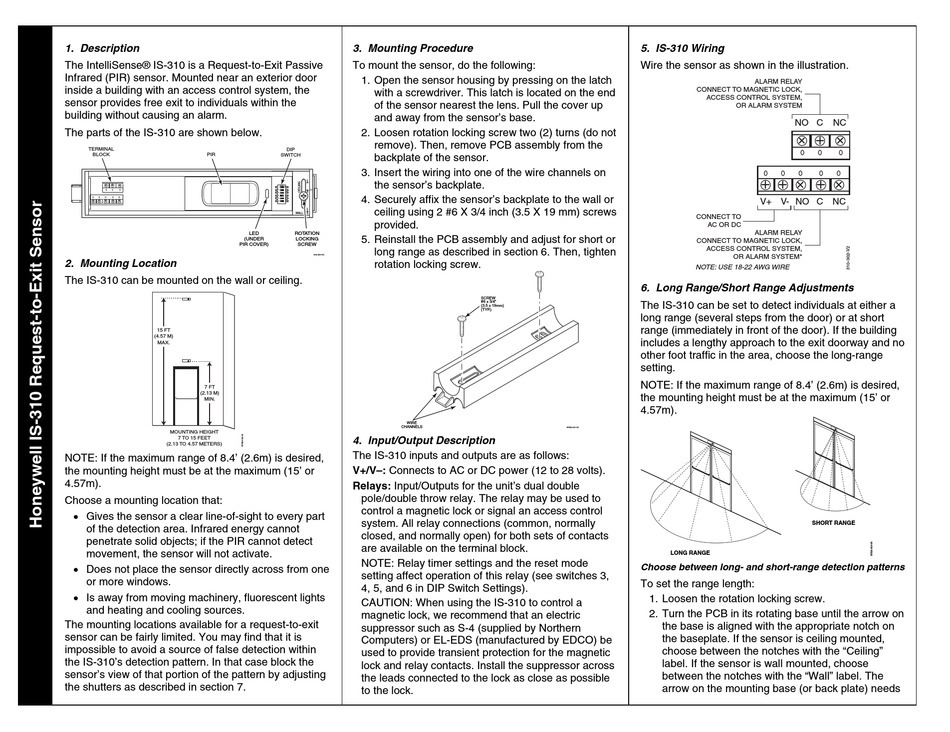 Honeywell Is 310 Manual Pdf Download Manualslib