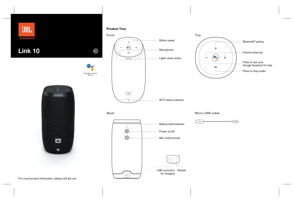 JBL LINK 10 QUICK START MANUAL Pdf Download ManualsLib