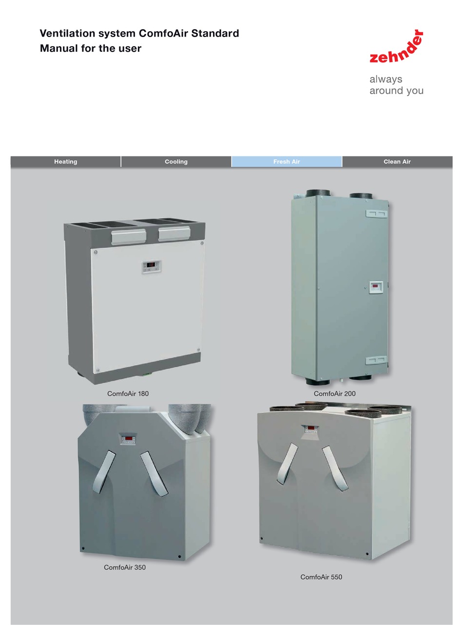ZEHNDER RITTLING COMFOAIR 200 MANUAL Pdf Download ManualsLib