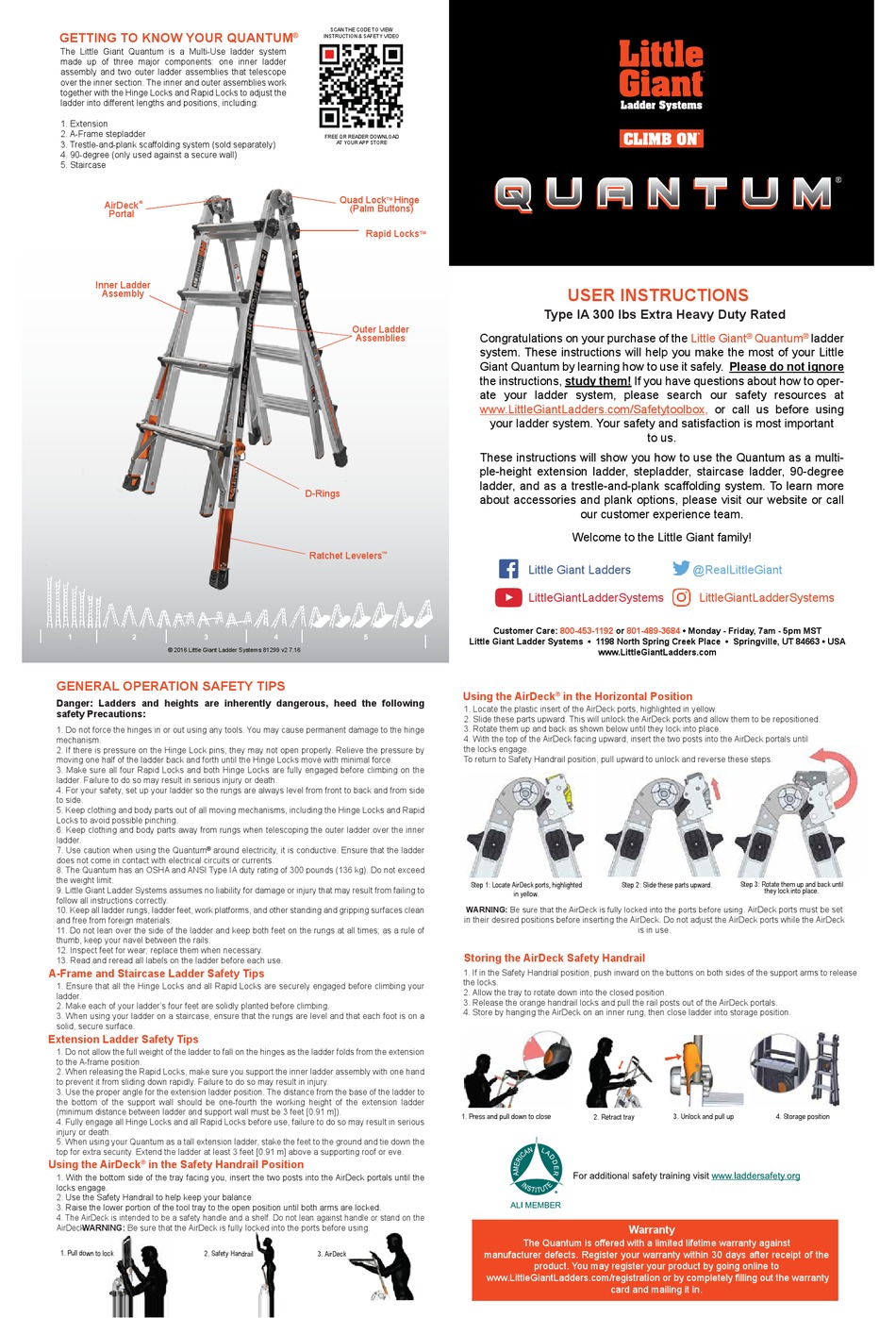 LITTLE GIANT QUANTUM USER INSTRUCTIONS Pdf Download ManualsLib