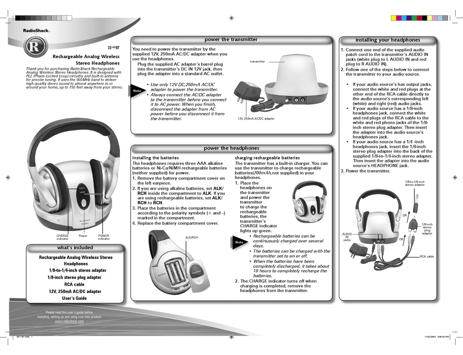 RADIO SHACK 33-1197 MANUAL Pdf Download 