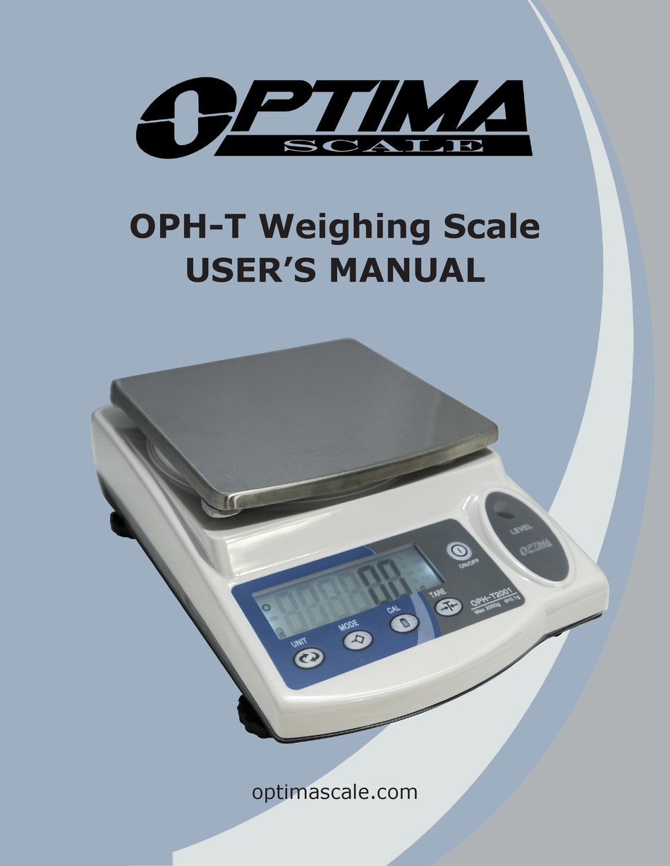 OPTIMA SCALE OPH-T USER MANUAL Pdf Download | ManualsLib