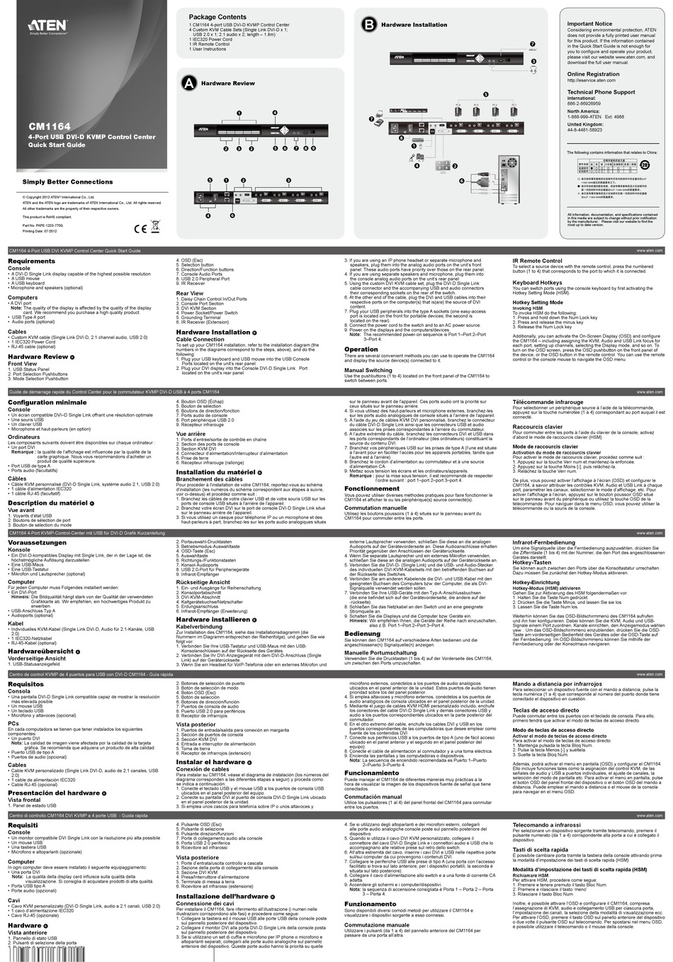 ATEN KVMP CM1164 QUICK START MANUAL Pdf Download ManualsLib