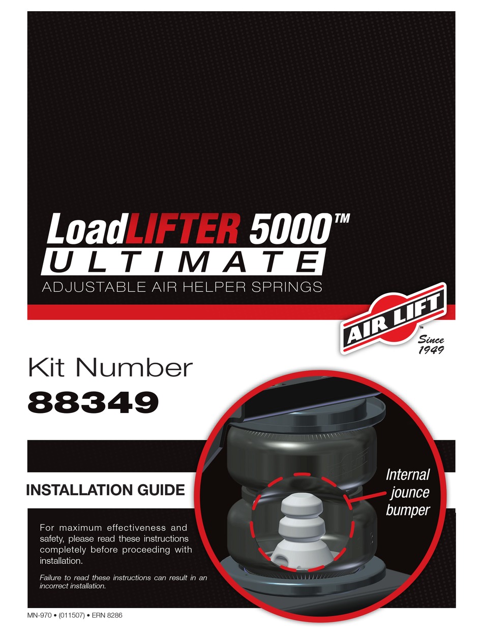 AIR LIFT LOADLIFTER 5000 ULTIMATE INSTALLATION MANUAL Pdf Download