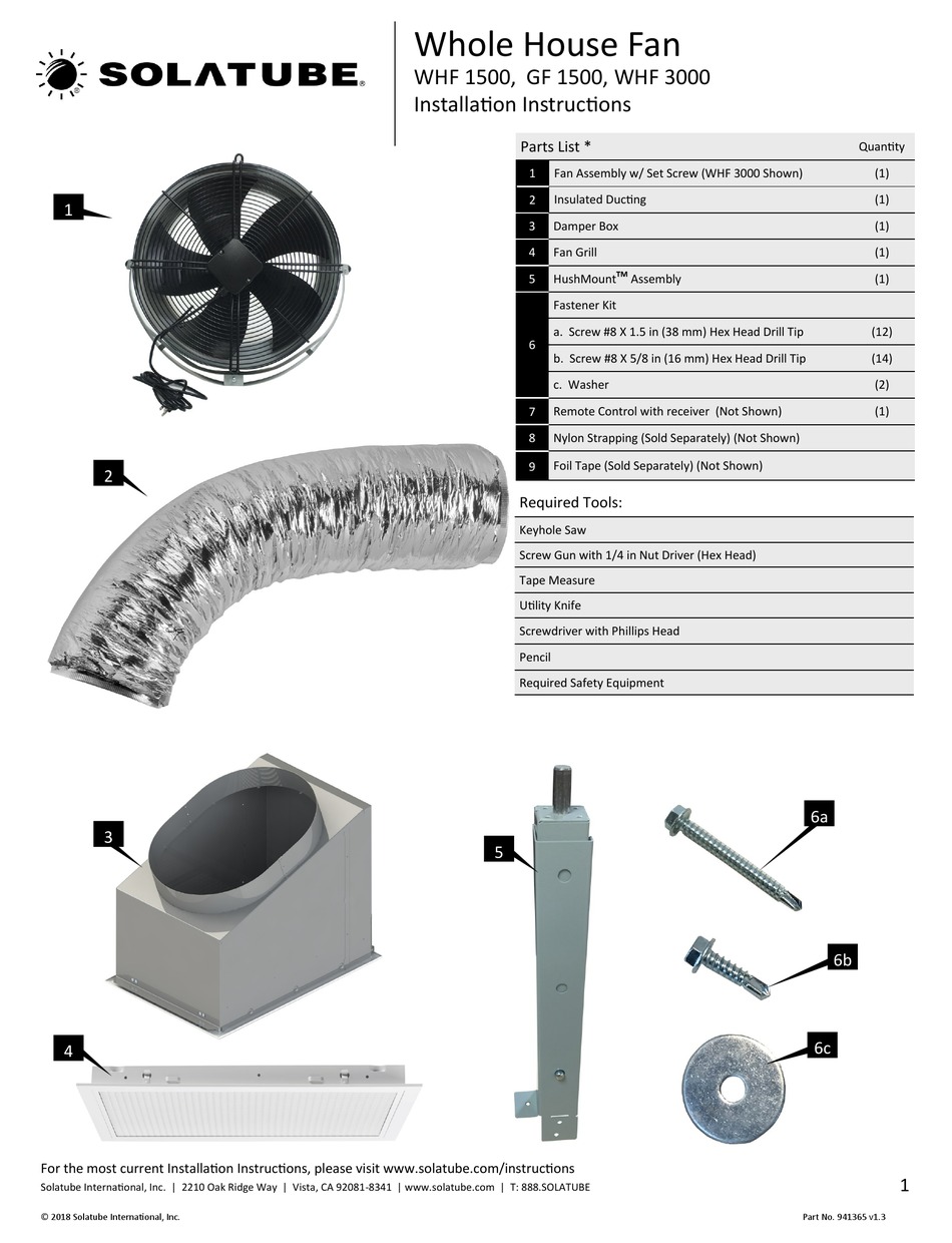 Solatube Whf 1500 Installation Instructions Manual Pdf Download Manualslib