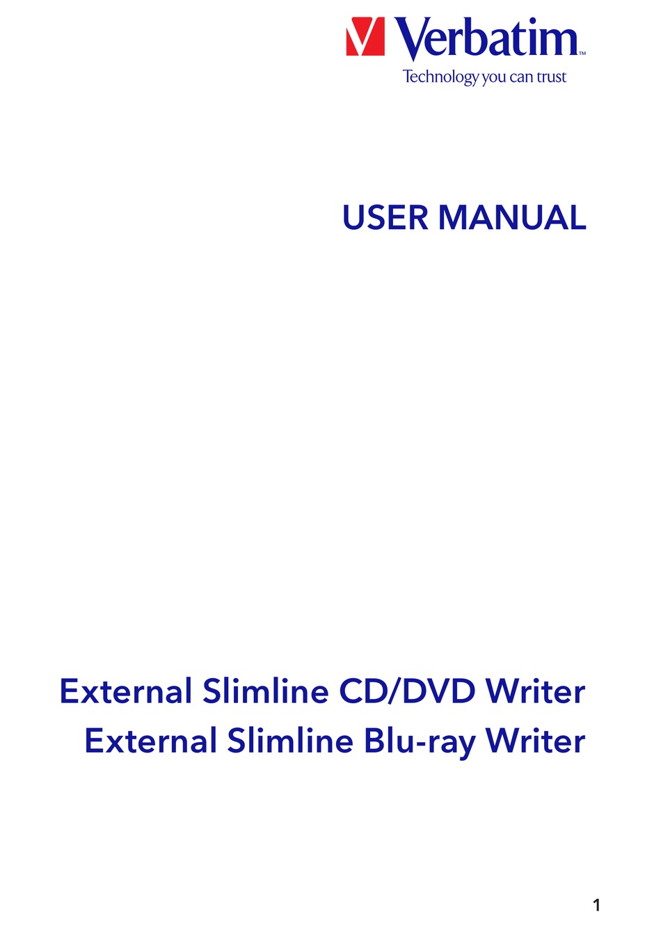 VERBATIM EXTERNAL SLIMLINE CD/DVD WRITER USER MANUAL Pdf Download