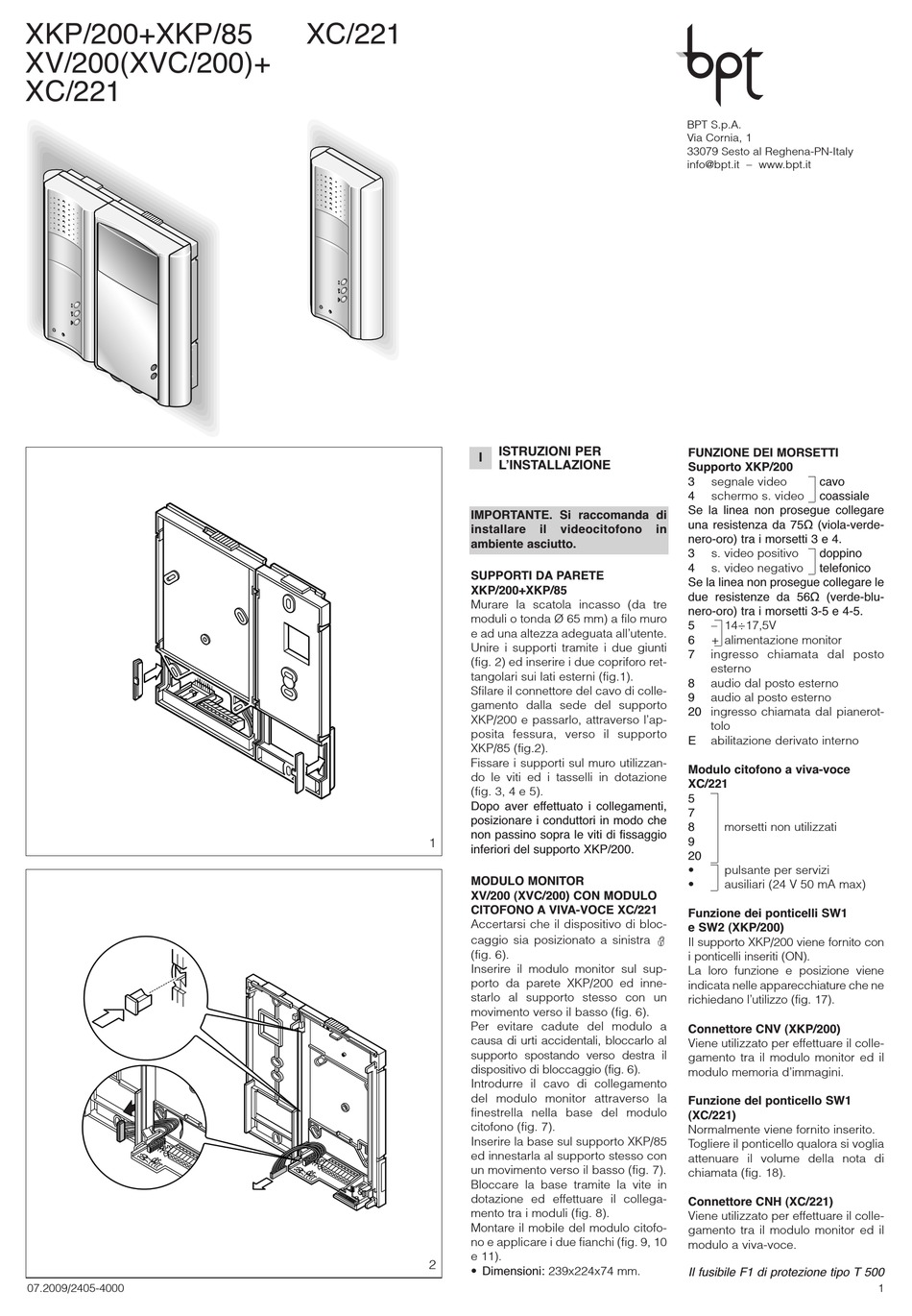 bpt-xkp-200-installation-instructions-manual-pdf-download-manualslib