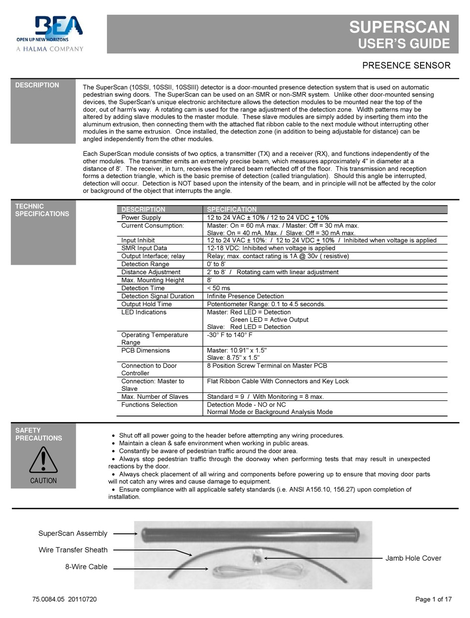 BEA SUPERSCAN USER MANUAL Pdf Download ManualsLib