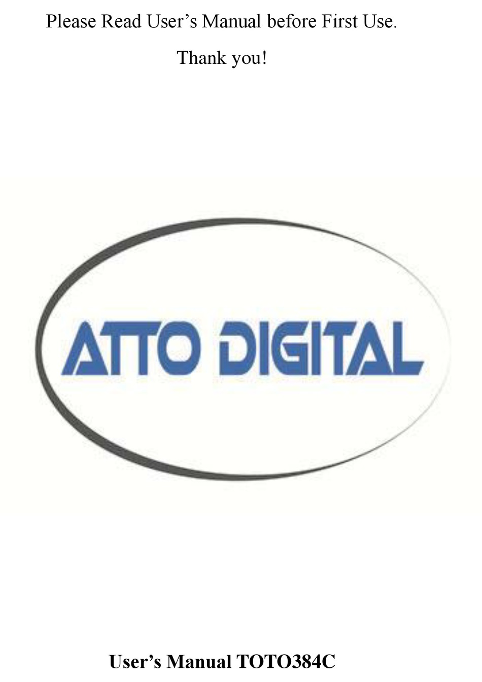 ATTO DIGITAL TOTO384C USER MANUAL Pdf Download ManualsLib