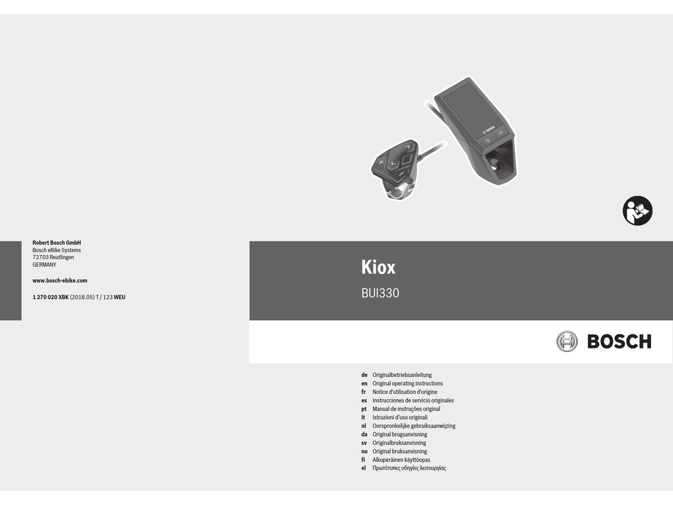 BOSCH KIOX BUI330 ORIGINAL OPERATING INSTRUCTIONS Pdf Download ManualsLib