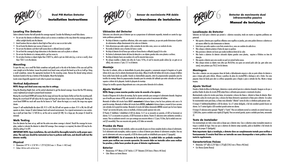 DSC BRAVO 6 INSTALLATION INSTRUCTIONS Pdf Download ManualsLib