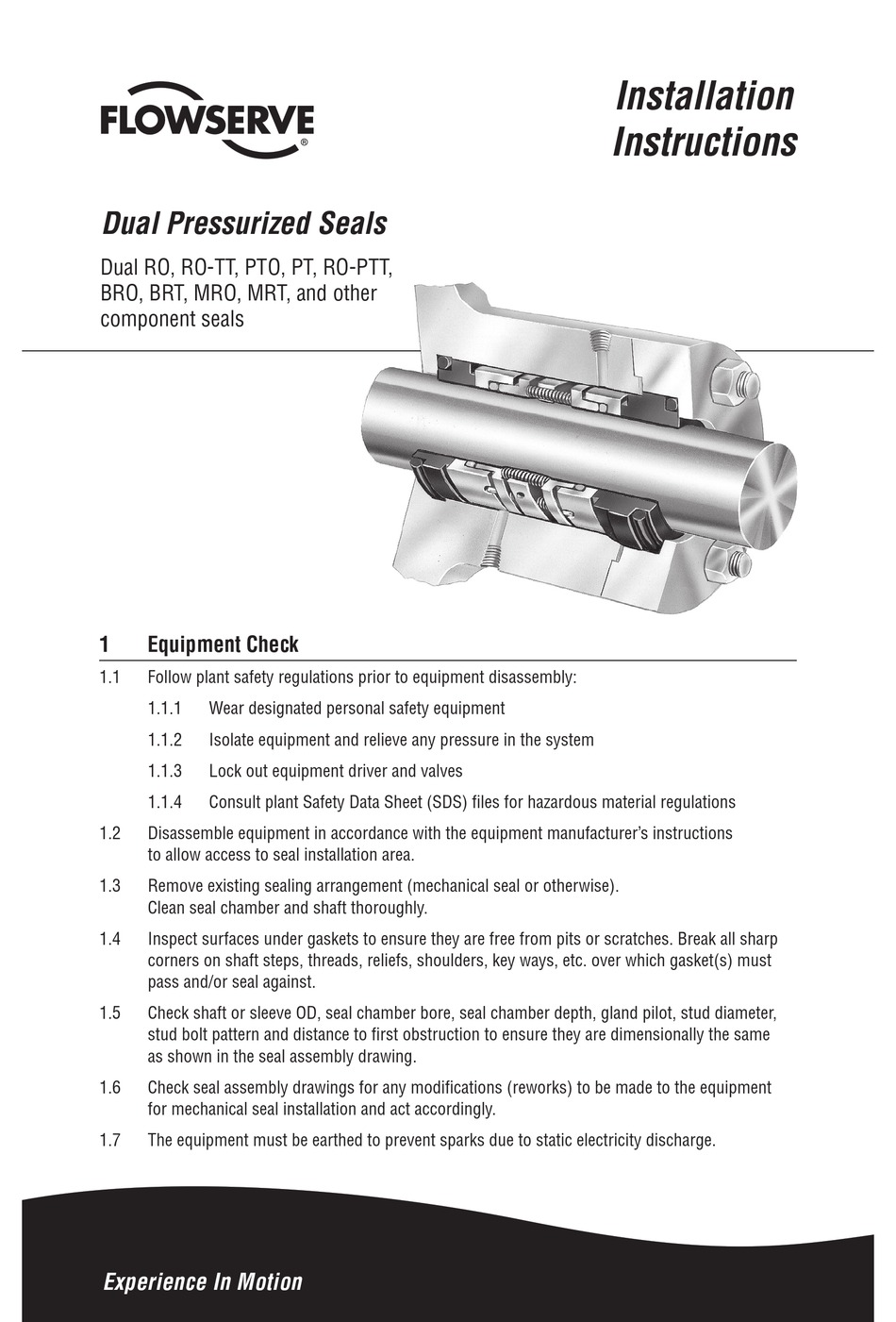 FLOWSERVE RO INSTALLATION INSTRUCTIONS MANUAL Pdf Download ManualsLib