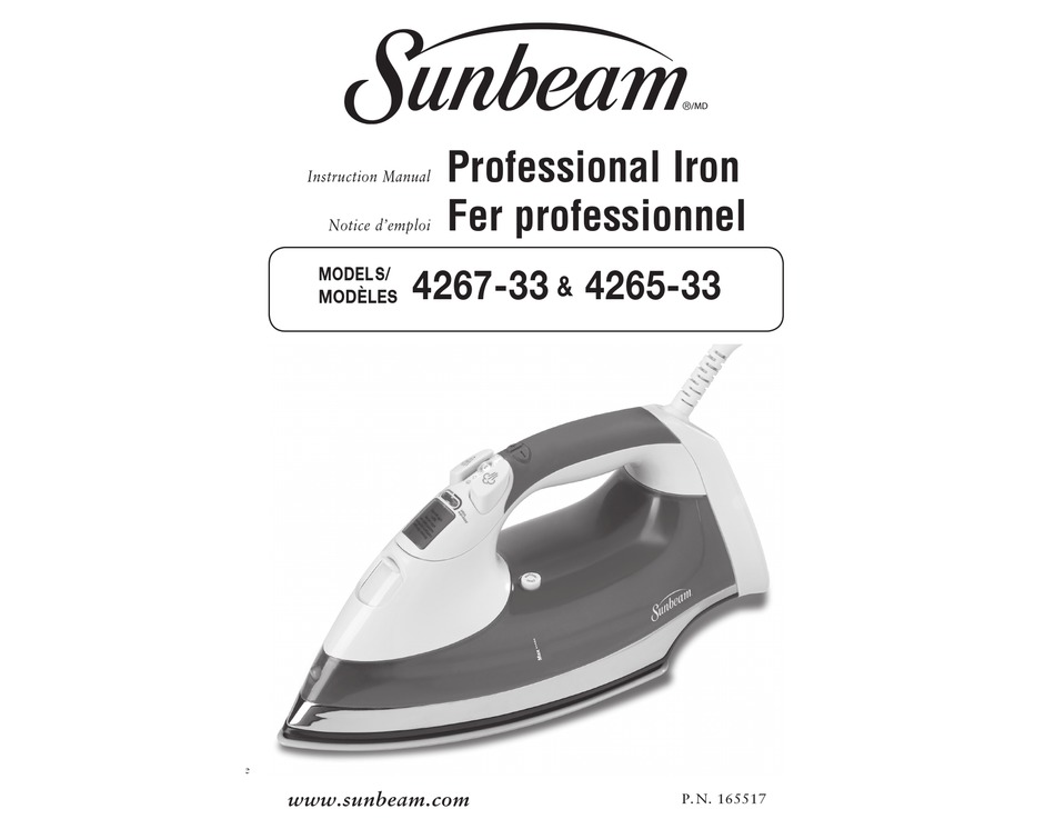 SUNBEAM 4267-33 INSTRUCTION MANUAL Pdf Download | ManualsLib