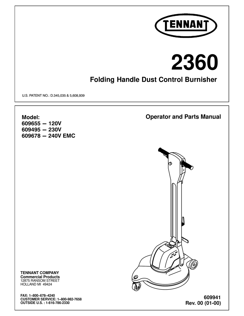 TENNANT 2360 OPERATOR AND PARTS MANUAL Pdf Download | ManualsLib