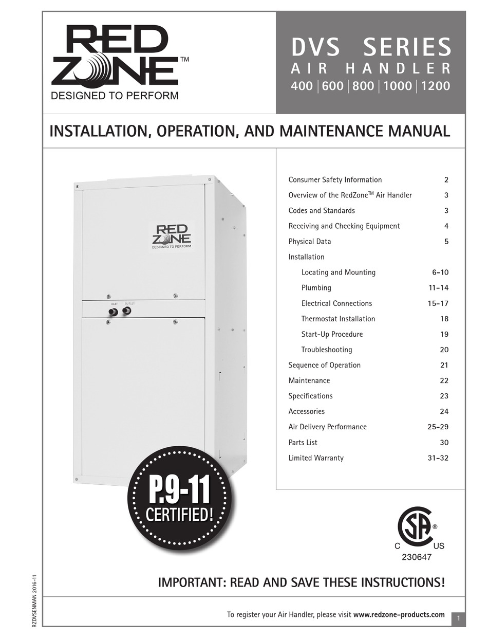 red zone air handler