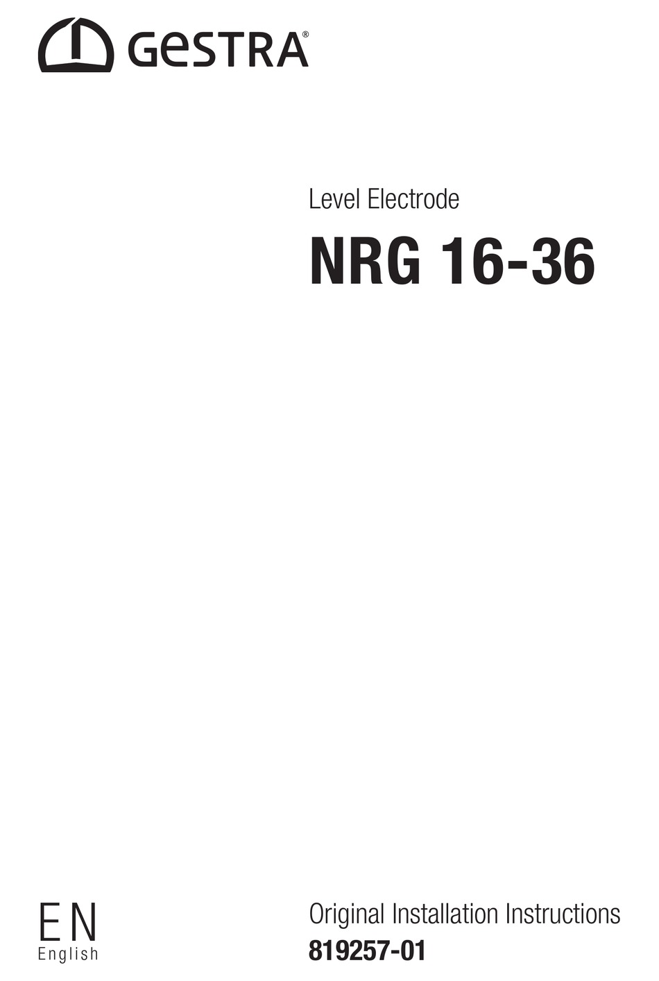GESTRA NRG 16-36 ORIGINAL INSTALLATION INSTRUCTIONS Pdf Download ...