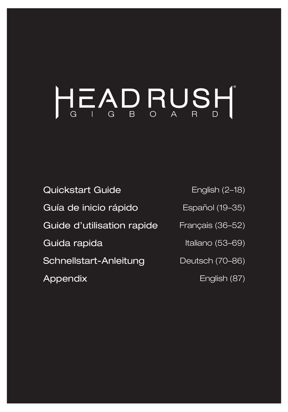 HEADRUSH GIGBOARD QUICK START MANUAL Pdf Download | ManualsLib