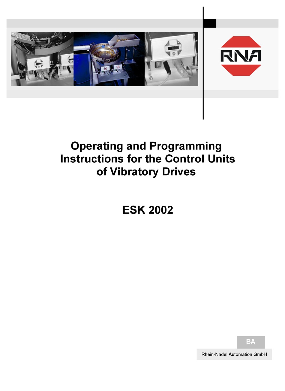 Rna Esk 02 Operating And Programming Instructions Pdf Download Manualslib