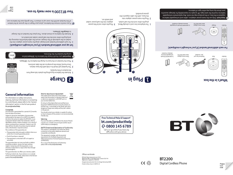 BT BT2200 MANUAL Pdf Download ManualsLib