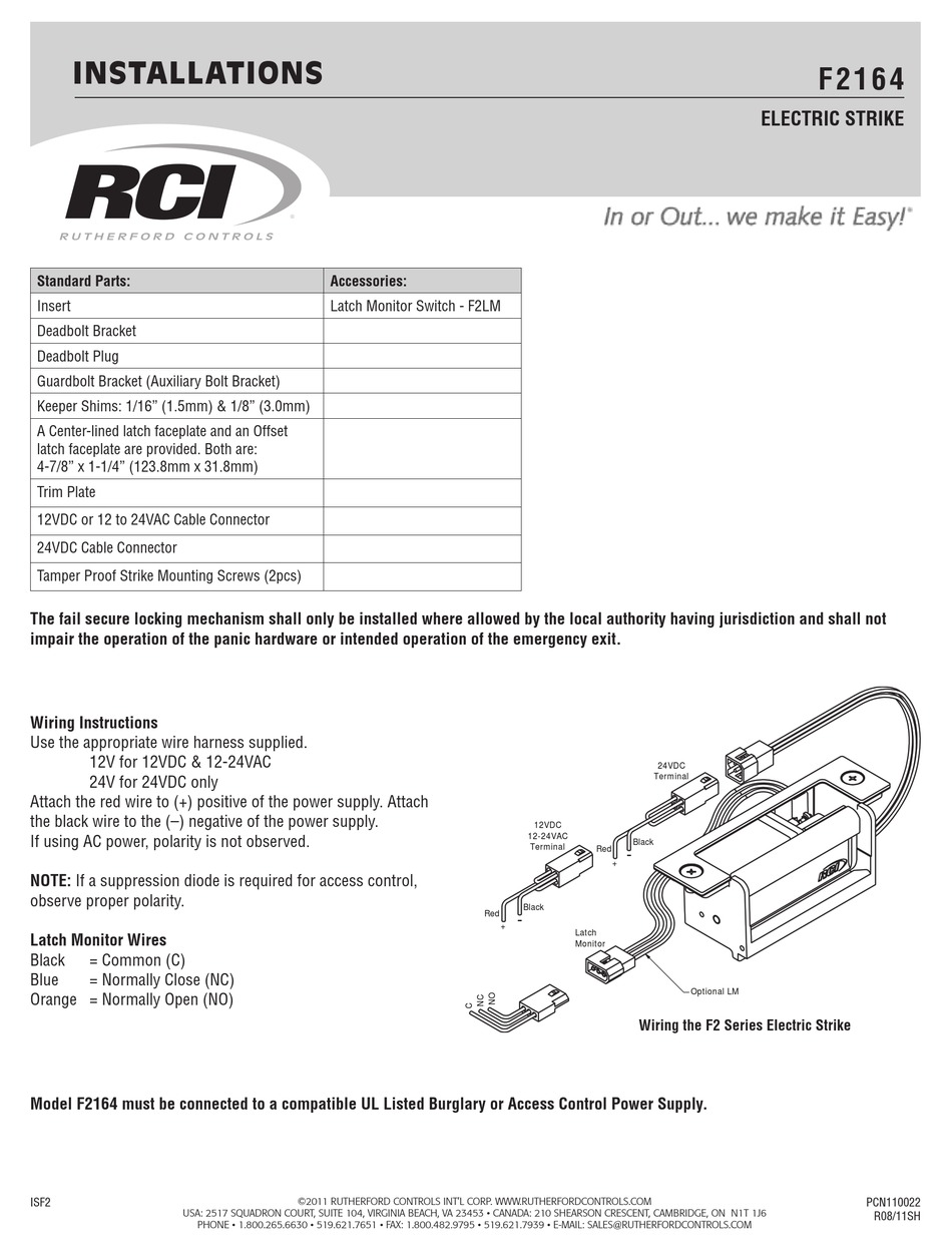 RCI F2164 INSTALLATIONS Pdf Download ManualsLib