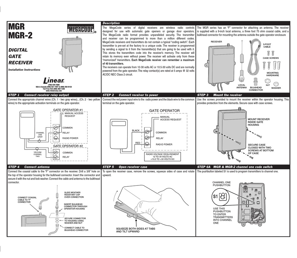 LINEAR MEGACODE MGR2 INSTALLATION INSTRUCTIONS Pdf Download ManualsLib
